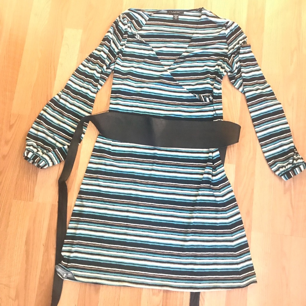 Shelli Segal Laundry striped wrap style dress